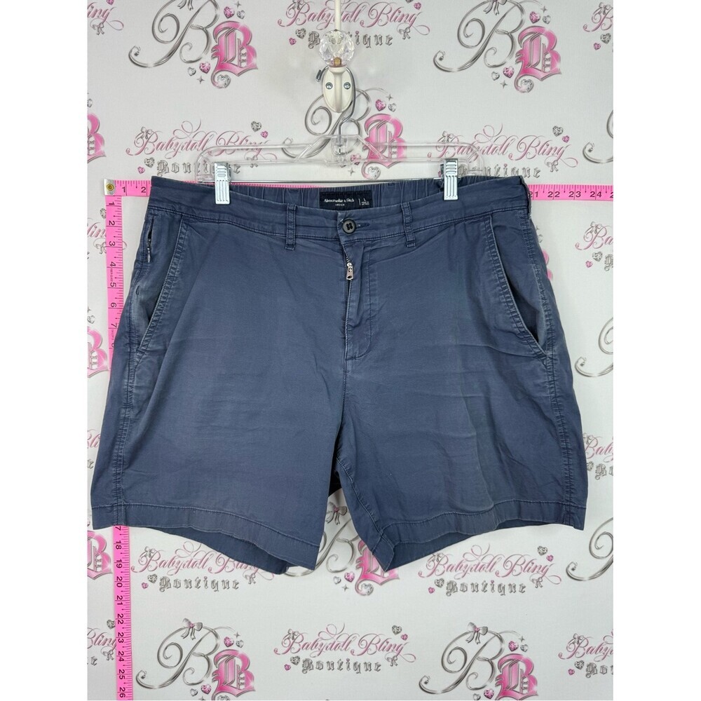 Abercrombie & Fitch Slate Blue Cotton Blend Women's Shorts